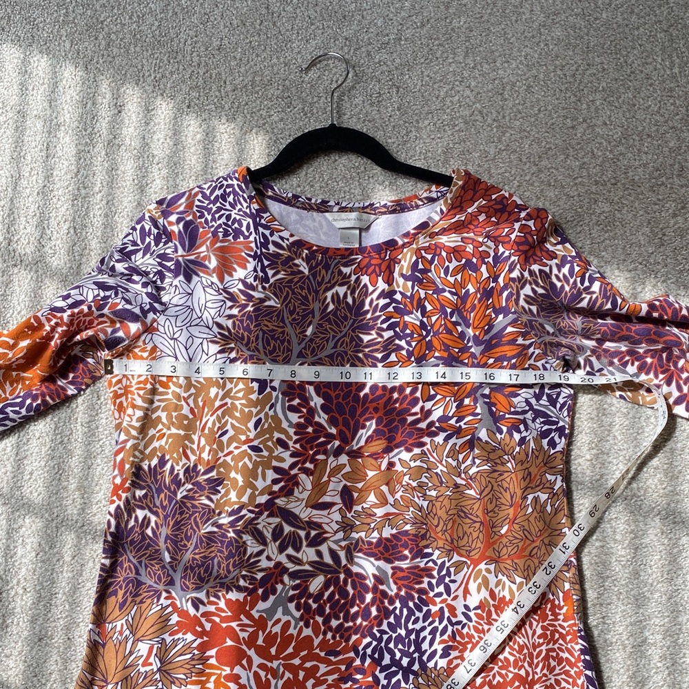 Christopher & Banks Autumn Leaf Print Blouse - Picture 5 of 5